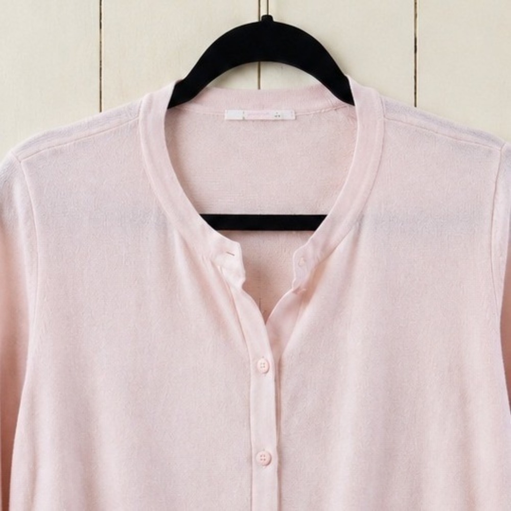 Womens Baby Pink Cardigan Sweater Button Up Coquette Preppy Y2K Cottagecore L - Picture 5 of 8